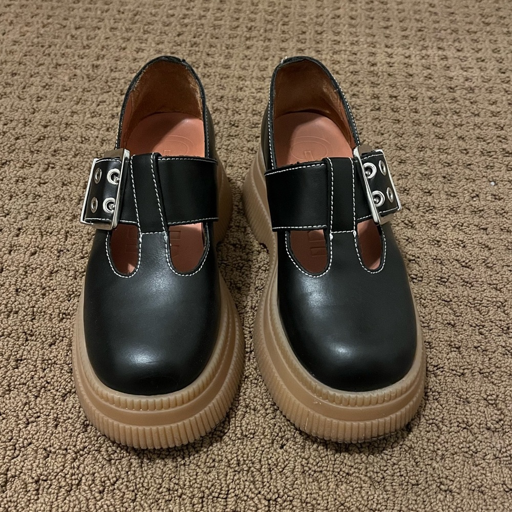 Ganni T-Strap Creepers - 7 - Picture 3 of 4